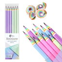 鉛筆 2B えんぴつ かきかたえんぴつ 12本入り 虹色 カラフル 文房具 かわいい 小学生 面白い Rainbow Pencils プレゼント ギフト SDG...