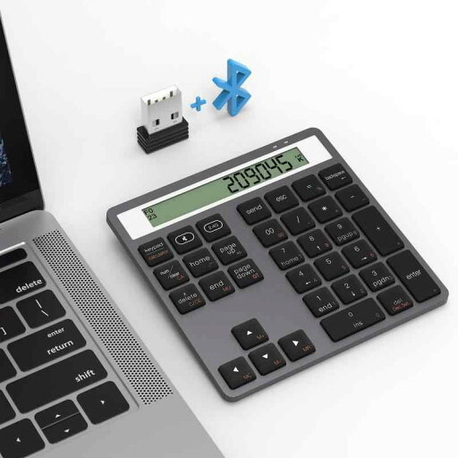 テンキー 電卓 テンキー Bluetooth / 2.4Gワイヤレス 数字 キーボード 超薄型 ポータブル ディスプレイ電卓付き ブルートゥース ナンバーパッド 34キー mac テンキー 片手デバイス Windows/iOS/Android テンキー 電卓 テンキー Bluetooth / 2.4Gワイヤレス 数字 キーボード 超薄型 ポータブル ディスプレイ電卓付き ブルートゥース ナンバーパッド 34キー mac テンキー 片手デバイス Windows/iOS/Android