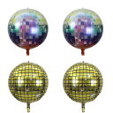 Vthoviwa 4D Disco ディスコ気球 パーティー風船飾り 誕生会 バースデー 結婚式 パーティー イベント クリスマス 忘年会 学園祭 お祭り 卒業式 催し 写真を撮る道具 材料:箔紙