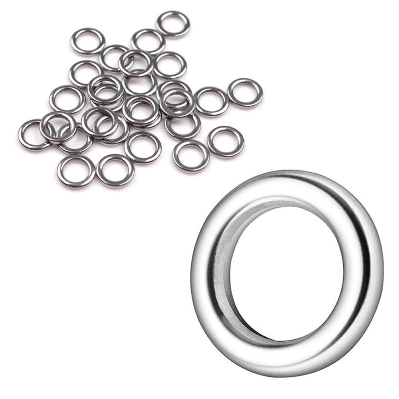 LOYELEY ソリッドリング 30個セット 内径4mm/7mm 強力 高強度 ステンレス 平打ち リング 釣り 海釣り 釣り具 釣り道具 釣り用品