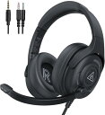 EKSA AirComfy ヘッドセット ノイズキャンセリングマイク付き PC用ヘッドセット 263g軽量 音量調節付き オーバーイヤーヘッドホン 3.5mm有...