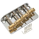 Musiclily Pro 19mm弦ピッチクラシック スタンダード 4弦ベース用ブリッジ ブラスサドル スチールプレート