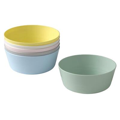 カラフルで丈夫なプラスチック製。 食洗機OK! 【セット内容】 ・ボウル　6個 【商品説明】 素材：ポリプロピレンプラスチック 取扱上の注意： 食器洗い乾燥機で洗えます（70℃まで） ----------------------------------------------