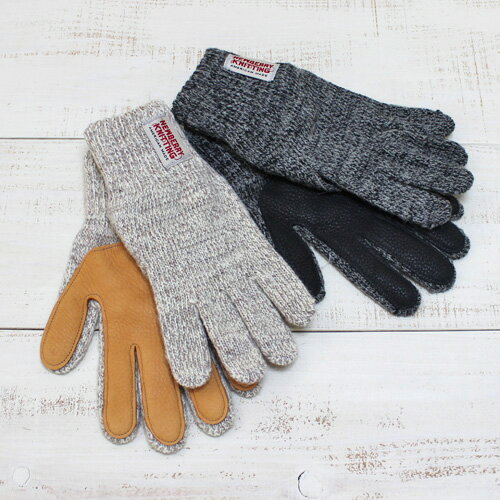 Newberry Knitting Rag Wool Glove / no lined knit leather deerskin unisex Oatmeal / Charcoal / mix ニューベリー ニッティング ラグ ウール グローブ / 裏地なし 鹿革 ミックス ニット 手袋 オートミール チャコール 米国製