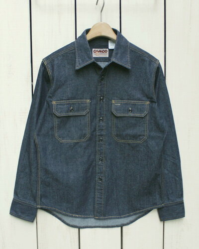 楽天Beard StoreCAMCO Long Sleeve Denim Work Shirts 6.5oz Denim / one wash Made in Japan カムコ デニム ワーク シャツ / 長袖 インディゴ / ワンウォッシュ 日本製 camco standard カムコ 限定生産