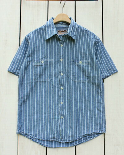 CAMCO Short Sleeve Chambray Work Shirts Blue Railroad Stripe カムコ シャンブレー ワーク シャツ / 半袖 ブルー レイルロード ストライプ camco mfg factory camco カムコ シャンブレー