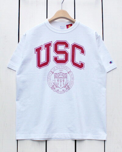 Champion T1011 US Made Heavy Weight Print T Shirts tee / 010 White / USC チャンピオン ティーテンイレブン ヘビーウェイト Tシャツ 染込み プリント ホワイト 白 Made in USA アメリカ製 champion YALE