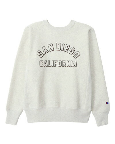 Champion REVERSE WEAVE 11.5oz Crew Neck Sweat trainer print / SAN DIEGO Oatmeal チャンピオン リバースウィーブ クルーネック スウェット / プリント トレーナー 地名ロゴ 裏起毛 オートミール 杢 champion