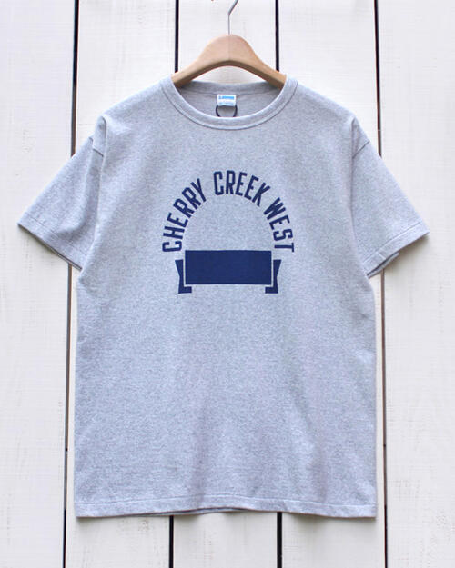 Rakuten - Champion True To Archives 70s Short Sleeve T-Shirt / tee 「 CHERRY 」archive print Oxford Grey チャンピオン 70年代 半袖 Tシャツ アーカイヴ 染み込み プリント オックスフォード グレー / 杢 champion 日本製
