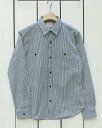 BIG MIKE Hickory Stripe Shirts Long Sleeve / Hickory rbO }CN qbR[ XgCv Vc  fj  lCr[ zCg big mike work [NVc Made in Japan {