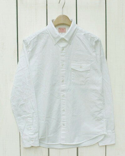 BIG MIKE Flap Pocket Oxford BD Shirts Long Sleeve / White / washed ビッグ マイク オックスフォード ボタンダウン シャツ フラップ ポケット付き 長袖 ホワイト / 洗い big mike work ワークシャツ 日本製