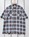 BIG MIKE Ombre Check SS Shirts relax fit / Grn x Brn rbO}CN Iu[ `FbN  Vc bNXtBbg I[vJ[ O[ uE / Iu big mike work