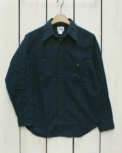 BIG YANK 1942 Chamois Work Shirts / longsleeve Navy ビック ヤンク 1942 シャモア ワーク シャツ / 長袖 ダイアボタン ガチャポケ 山ポケ / ネイビー 紺 made in japan big yank