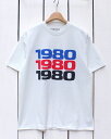 Handtex Print Short Sleeve Crew Tee u 1980 v White nhebNX vg N[lbN T Vc  {bNXVGbg X[xjA S vg zCg  retro vintage Be[W unisex