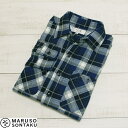 Sontaku Heavy Flannel Indigo Long Sleeve work Shirts L Indigo / washed \^N ux wr[ tl CfBS [N Vc   /Cg CfBS made in JAPAN { 