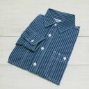 Sontaku mens Indigo Sucker LS Work Shirts Navy / stripe / washed \^N ux CfBS TbJ[ [N Vc   /  lCr[ / zCg XgCv made in JAPAN { NVbN