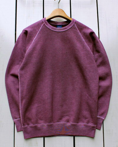 Good On Raglan Crew Neck Sweat / long sleeve Azuki Pigment グッドオン ラグラン クルー スウェット / 長袖 アズキ 小豆 製品染め / men goodon 定番 スウエット