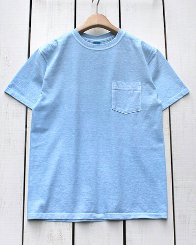 Good On Short Sleeve Pocket Tee ss crew Soda Pigment Dye グッドオン グットオン ポケット Tシャツ / 半袖 クルーネック ソーダ ブルー 製品染め made in JAPAN 日本製 goodon good on ポケt