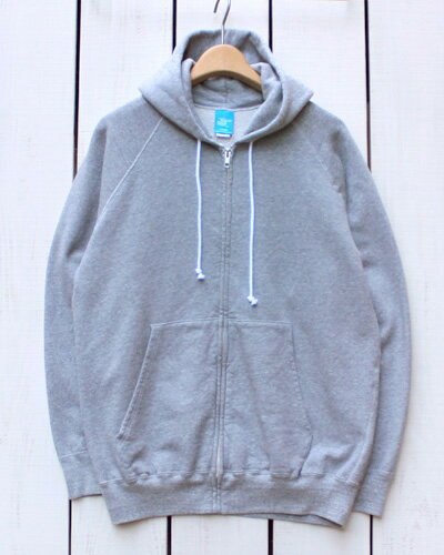 Good On Raglan Zip Hood Sweat / Parka 9oz french terry / Metal Grey グッドオン グットオン ラグラン ジップ フード スウェット フレンチテリー 裏毛 パーカー メタルグレー 杢 製品洗い ヘザーグレー 日本製 goodon pigment