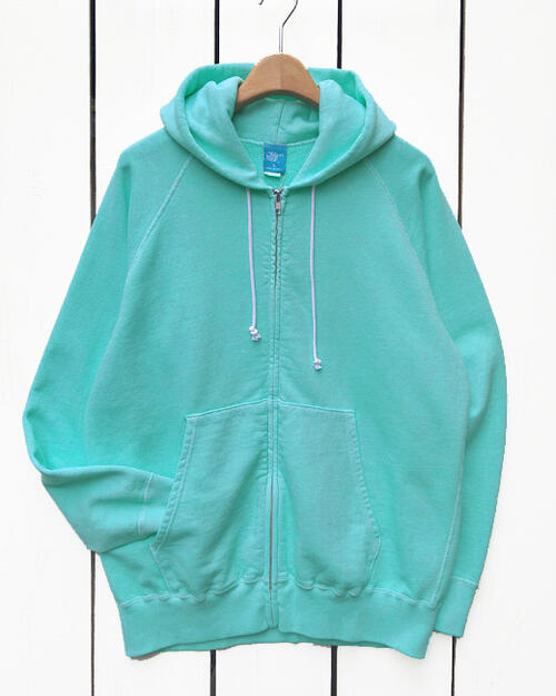 Rakuten - Good On Raglan Zip Hood Sweat / P- Mint parka / 9oz french terry グッドオン グットオン ラグラン ジップ フード スウェット フレンチテリー 裏毛 パーカー ミント グリーン ピグメント 製品染め ピンク 日本製 goodon pigment