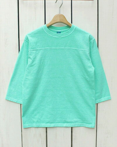 Good On Special 80s Football Tee / 3/4 Sleeve Mint Pigment Dye グッドオン グットオン エイティーズ フットボール Tシャツ / 7分袖 ミント 製品染め 日本製 goodon グッドオン 別注カラー