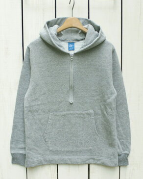 Good On Rough 1/2 Zip Pullover Hood Sweat parka / Metal Grey washed グッドオン ハーフジップ プルオーバー パーカー フード スウェット 裏起毛 メタルグレー 製品洗い / men made in japan 日本製 goodon good on パーカー