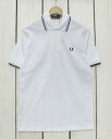 Fred Perry Twin Tipped Fred Perry Shirt / polo pique / 300 White Ice Navy フレッド ペリー 2本ライン フレッドペリー シャツ / ポロ 半袖 ピケ 鹿の子 / ホワイト アイス ネイビー made in England 英国製 fred M12 m12