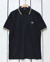 Fred Perry Twin Tipped Fred Perry Shirt polo pique 157 Black / Champagne tbh y[ 2{C tbhy[ Vc |  sP ̎q ubN Vp  made in England p fred M12 m12