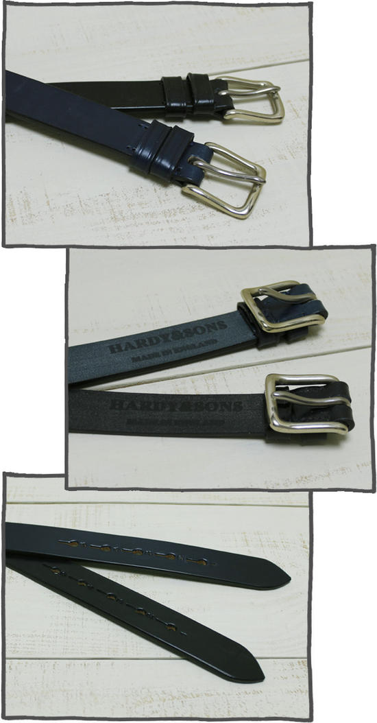 HARDY & SONS Bridle Leather Belt / made in england classic standard / Black �ϡ��ǥ� ����� ���� �֥饤�ɥ� �쥶�� �٥�� / �����ꥹ �ѹ��� �ٿ� 28mm �� ��4mm �� / �֥�å� �� traditional �϶� hardy �ӥ��ͥ� ���󥪥�
