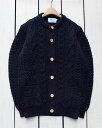 Kerry Woollen Mills Aran Cable Collarless Cardigan knit sweater wool / Midnight P[ E[~Y AP[u J[X J[fBK Ebh{^ jbg Z[^[ _[NlCr[ / made in England p kerry