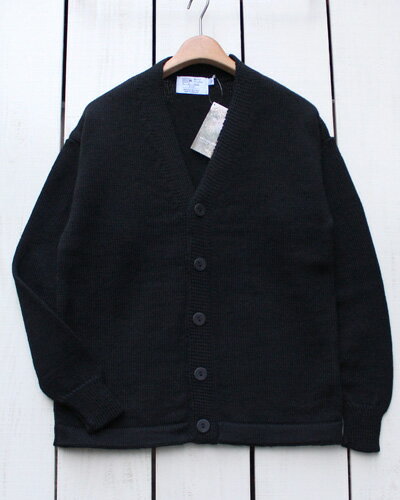 Kerry Woollen Mills Plain Stitch V-Neck Cardigan knit sweater wool / Jet Black ケリー ウーレンミルズ プレーン ステッチ Vネック カーディガン ボックス シルエット ボタン ニット ブラック / made in England kerry