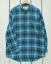 Lee Valley Ireland Flannel Grand Father Shirts band collar pullover Blue Check [ o[ tl Oht@U[ Vc  ohJ[ vI[o[ u[ `FbN lee flannel