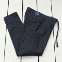 YAN SIMMON Stripe Slim Tapered Easy Trousers stretch cotton flannel Asfalto  V X e[p[h C[W[ gEU[X XgCv pc Xgb` `R[ O[ made in italy C^A yan simmon