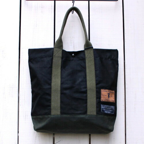 MANIFATTURA CECCARELLI FORZO ROMAGNA Wax Cotton Tote Bag Black / dk green 2 tone マニファッツュラ チェッカレッリ ワックス コットン トート バック ブラック / ダーク グリーン made in italy イタリア製 filson italy 水害支援