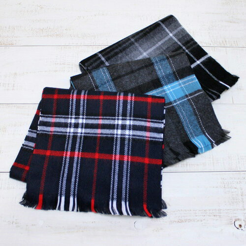 Pierre Quioc Check Muffler / stole 27 x 190 acry