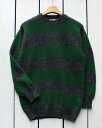 Jamieson's Border Crew Neck sweater knit wool 2tone Green Grey / unisex made in scotland ジャミーソンズ ボーダー クルーネック セーター ニット シェットランド ウール グリーン グレー jamiesons
