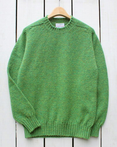 Jamieson's Plain Saddle Shoulder Crew sweater 3ply wool Leprechaun made in scotland ߡ ɥ  롼  ˥å åȥ  3ץ饤  / ץ饳 ꡼ jamiesons