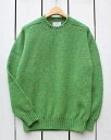 JAMIESON'S セーター メンズ Jamieson's Plain Saddle Shoulder Crew sweater 3ply wool Leprechaun made in scotland ジャミーソンズ サドル ショルダー クルー セーター ニット シェットランド ウール 3プライ 厚手 / レプラコーン グリーン jamiesons