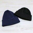 Modas Border Knit Cap wool 100% stripe 2-col / unisex onesize _X {[_[ jbg Lbv E[ 100% jZbNX TCY 2F WJ / hCc modas modAS marine work