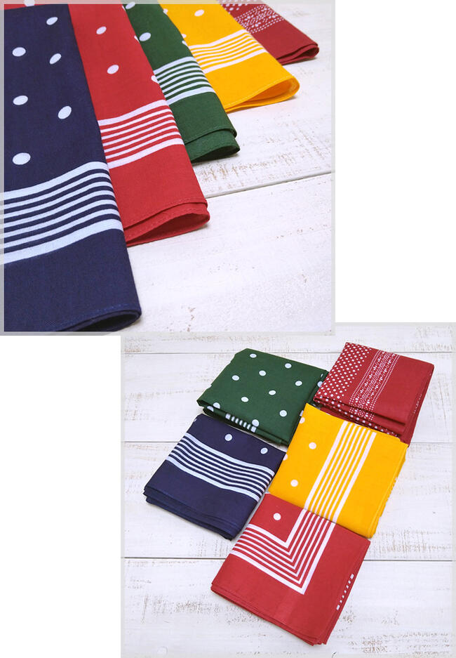 Modas Dot Bandana / 5-Col 100% cotton classic modan モダス ドット バンダナ / ...