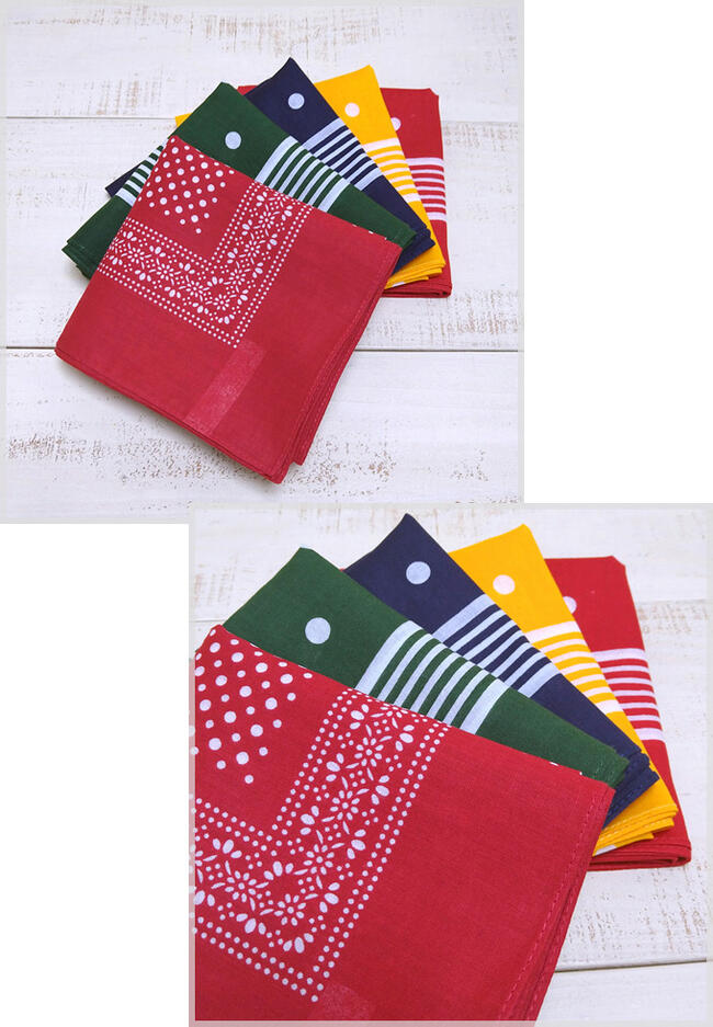 Modas Dot Bandana / 5-Col 100% cotton classic modan モダス ドット バンダナ / ...