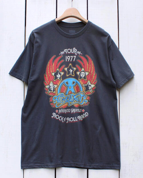 Rakuten - American Classics × aero smith Print Tee / Tour 1977 Charcoal / rock band アメリカン クラシックス / エアロスミス プリント Tシャツ / 半袖 チャコール グレー ロック バンド メタル