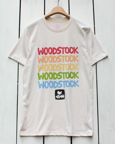 BLUESCENTRIC Print T-Shirts / shortsleeve tee 「 WOODSTOCK 」Cream ブルースセントリック プリント Tシャツ / 半袖 ウッドストック / クリーム rock folk blues fes vintage special made 当店別注 限定