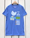 BLUESCENTRIC Print T-Shirts / shortsleeve tee 「 WOODSTOCK 」 Heather Blue ブルースセントリック プリント Tシャツ / 半袖 ウッドストック / ヘザー ブルー rock folk blues fes vintage blues centric