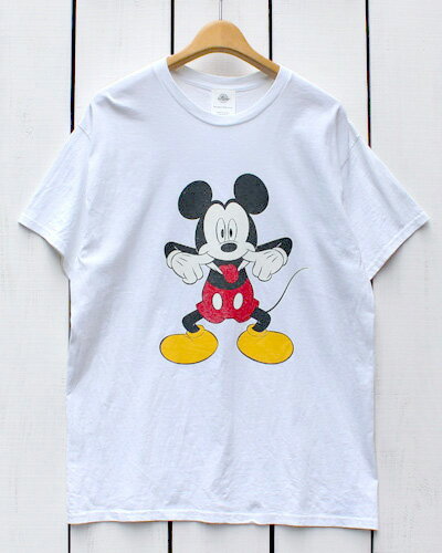 Rakuten - Good Wear × Disney Mickey Print Tee -1 short sleeve / White グッドウェア × ディズニー ミッキー プリント Tシャツ -1 コラボ 半袖 コットン 丸胴 ホワイト 白 / ホンジュラス製 goodwear japan limited