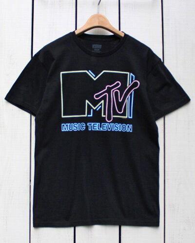 楽天Beard StoreAmerican Classics × MTV Print Tee / Neon Sign Logo Black アメリカン クラシックス エム ティーヴィー プリント Tシャツ / 半袖 ブラック 黒 音楽専門 チャンネル ケーブルテレビ