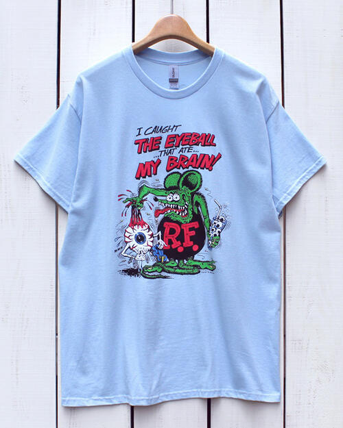 Rat Fink Print Tee / Sax Blue short sleeve crew ラット フィンク プリント Tシャツ / 半袖 サックス ブルー custom car hotrod ed roth big daddy rat fink tシャツ ratfink