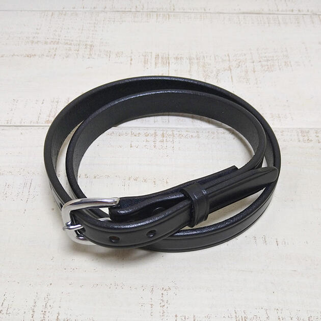 Rakuten - Tory Leather 3/4 inch Creased Belt / Black Nickel 18mm made in usa english bridle leather トリー レザー ブライドル レザー ベルト / ブラック 黒 ニッケル バックル 細幅 1.8cm 4.5mm 厚 / 馬具 米国製 tory 定番 ビジネス