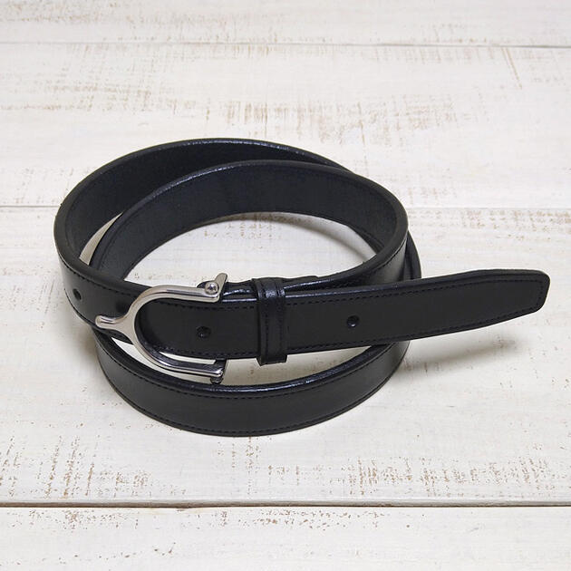 Rakuten - Tory Leather 1 Spur Buckle Belt / Black Nickel 25mm made in usa english bridle leather トリー レザー ブライドル レザー ベルト / ブラック 黒 ニッケル バックル 細幅 2.5cm 4.5mm 厚 / 馬具 米国製 tory 定番 ビジネス