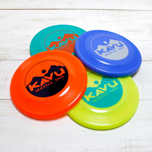 KAVU Disc / frisbee flying logo / 4-colors カブー ディスク / フリスビー ロゴ 4色展開 オレンジ ライム ブルー グリーン outdoor kavu camp アウトドア キャンプ 公園 海 砂浜 disk